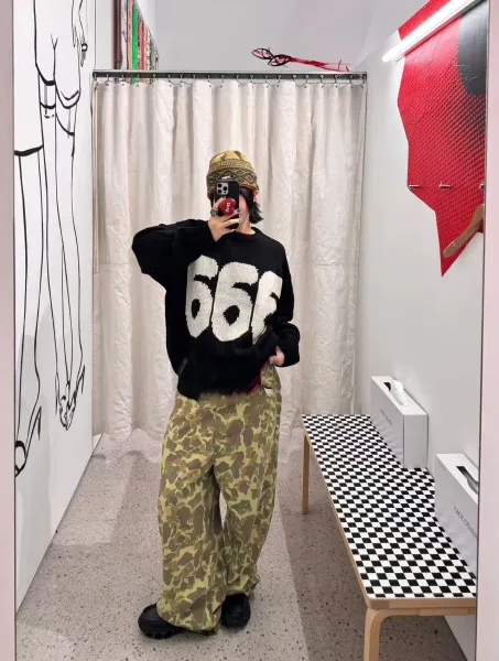 Supreme x 3e Sport Knit Sweater Black '666' Graphic Sweater - 20