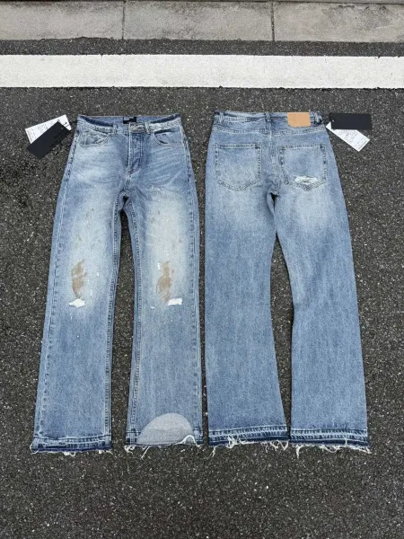 Saint Laurent Ripped Distressed Brown Jeans - 28