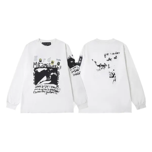Erdem x Mikami Lives White Graphic Long-Sleeve T-Shirt - 1
