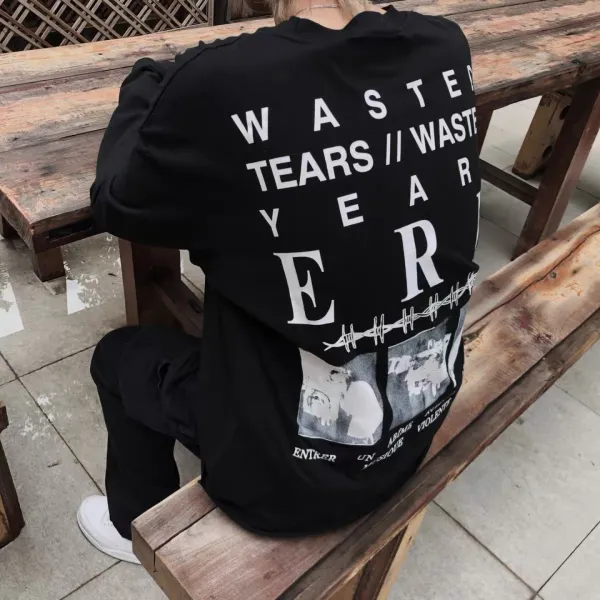 Subversive x Aluminum Tastes Like Fear Long-Sleeve Graphic Tee White - 38