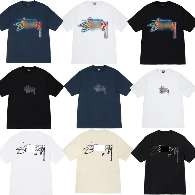 Stussy Neon Logo Print Cotton T-Shirt