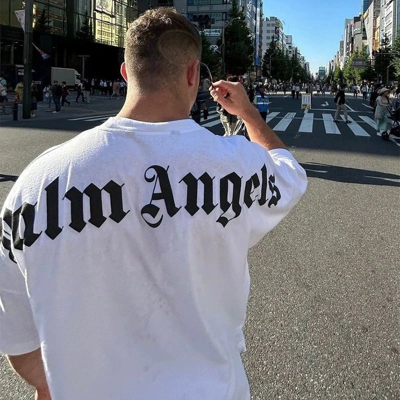 Palm Angels Neck Logo T-Shirt Beige T-Shirt - 13