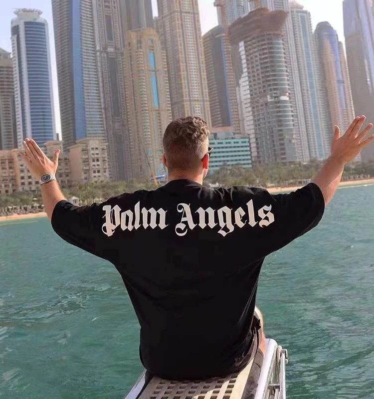 Palm Angels Neck Logo T-Shirt Beige T-Shirt - 14