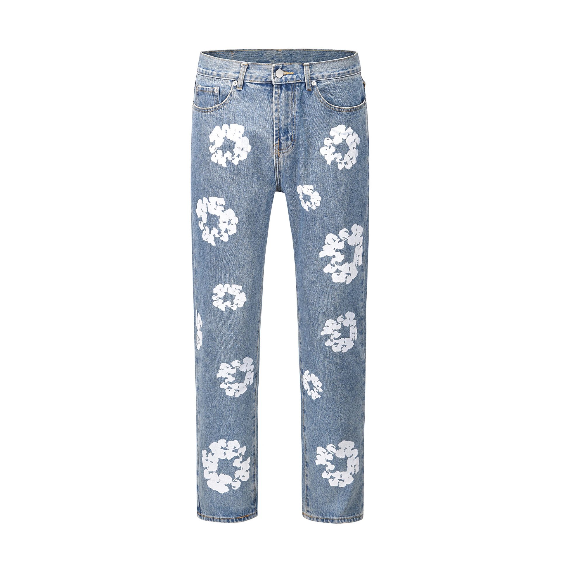 Gallery Dept Floral Print White Jeans - 16