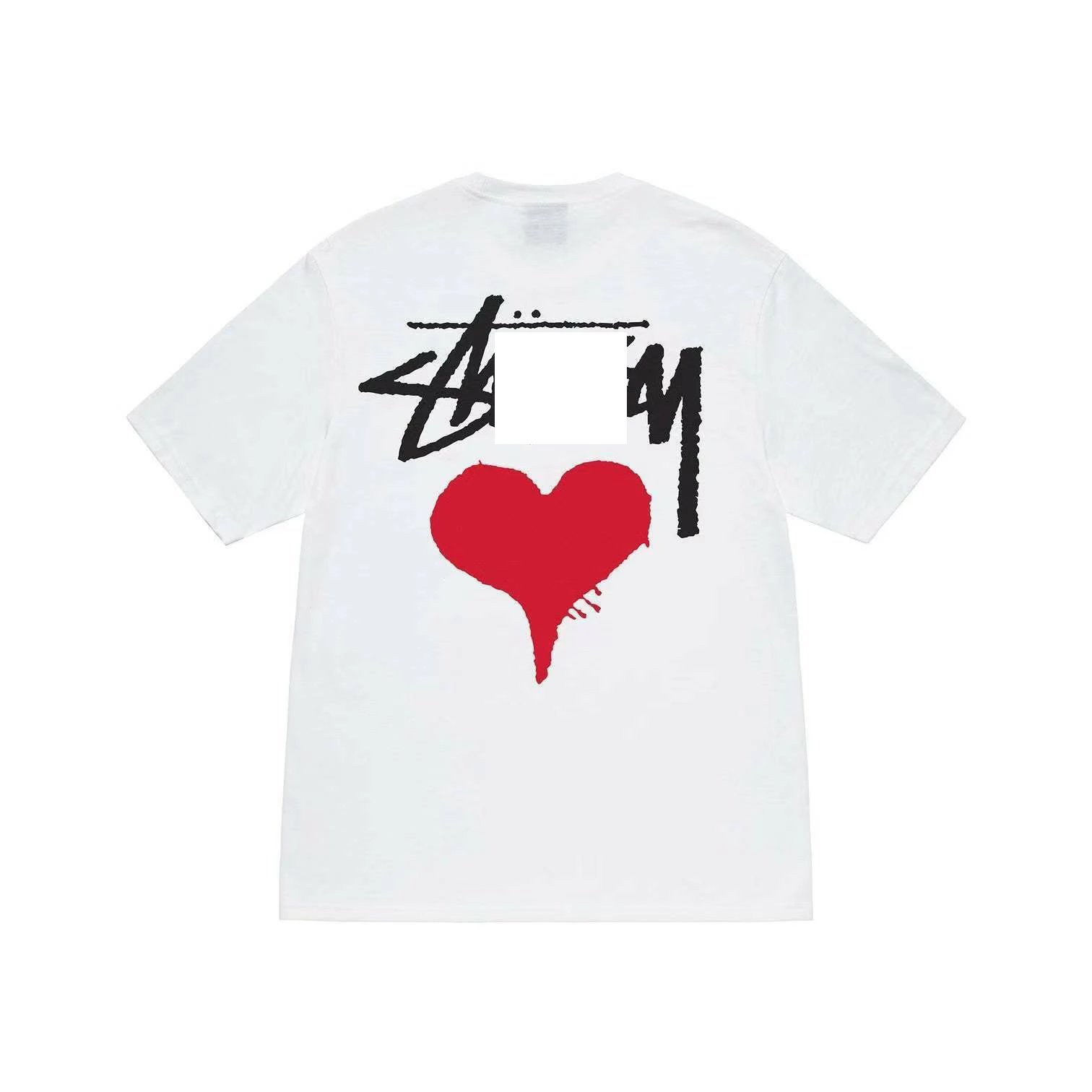 Peach Heart Short Sleeve White