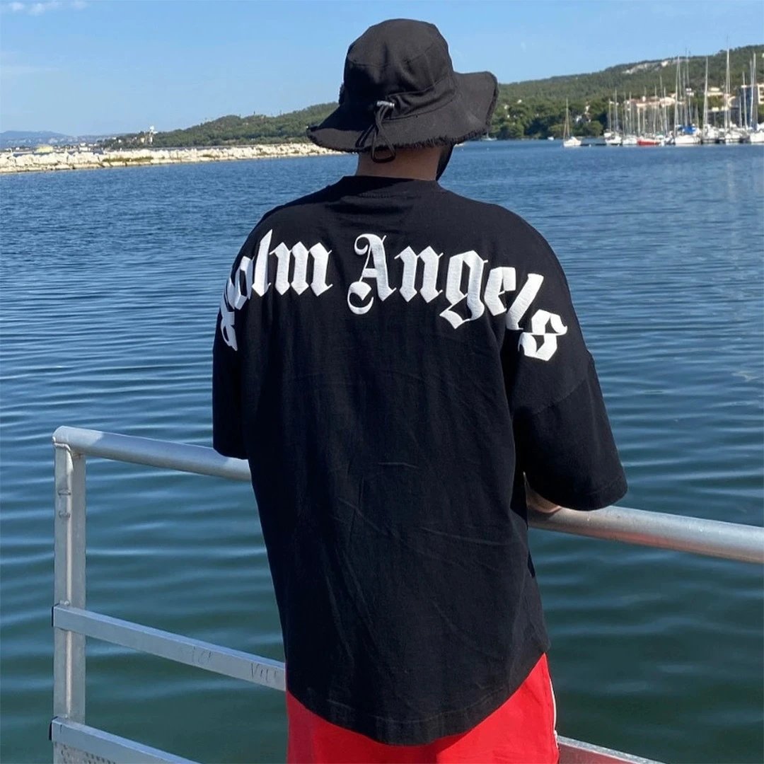 Palm Angels Neck Logo T-Shirt Beige T-Shirt - 16