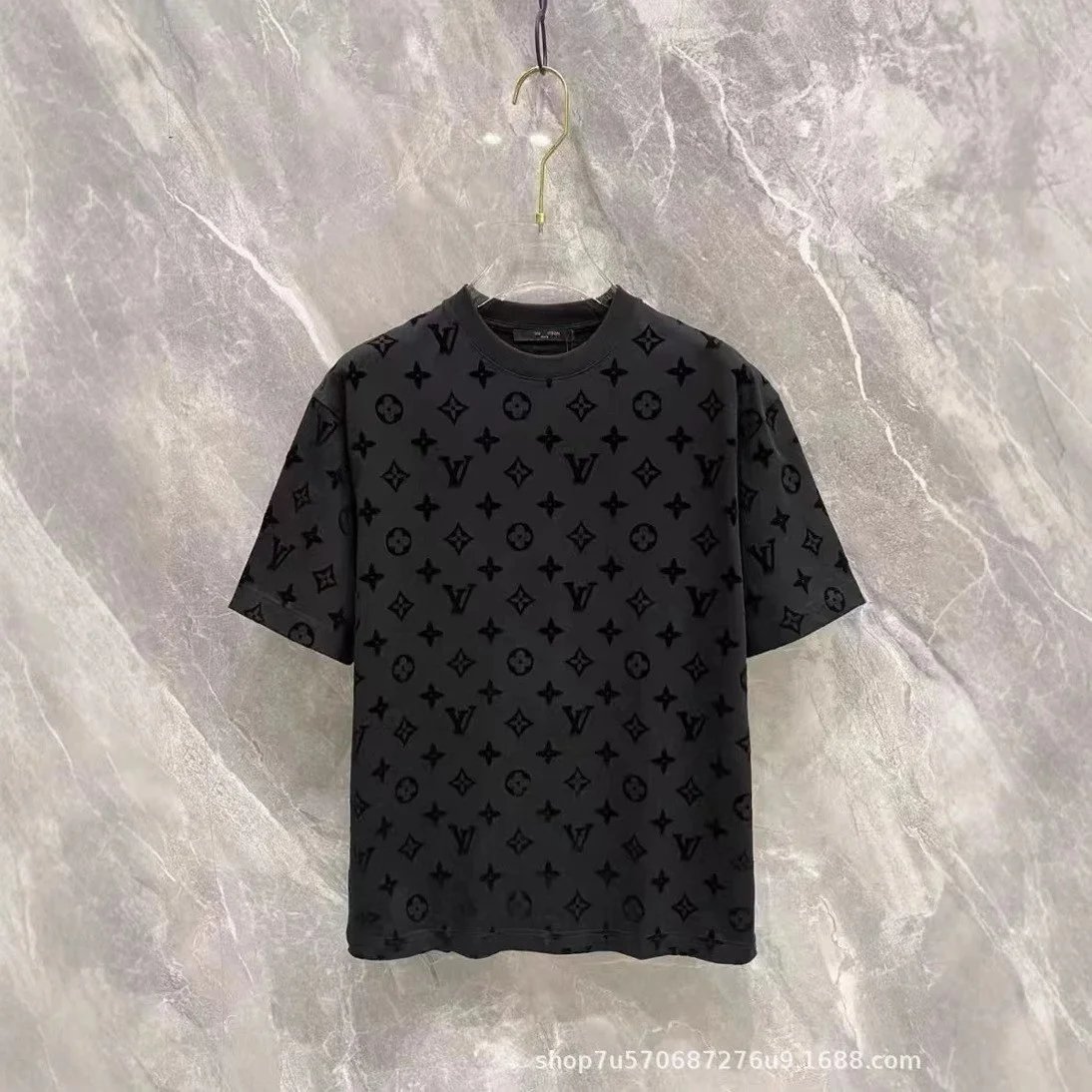 Louis Vuitton T-Shirts Monogram floral embroidered crew-neck T-shirt — 9