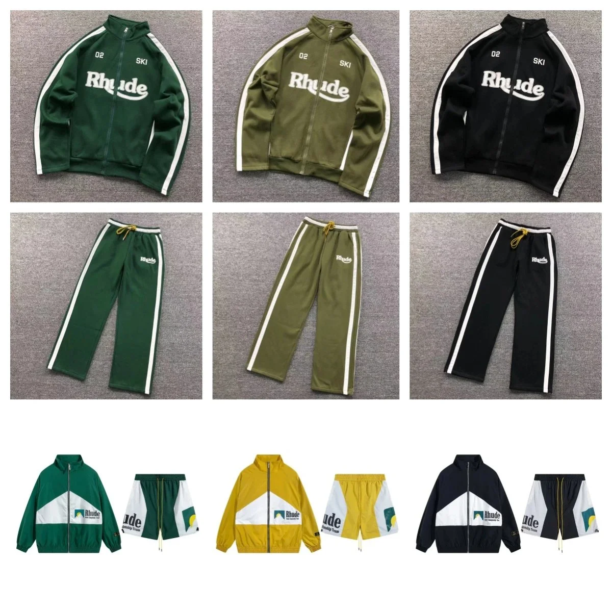 Rhude Ski Track Jacket & Pants Set [3 Colors + Matching Shorts Options]
