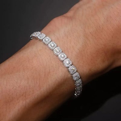PULSERAS DE PLATA Y MOISANITA