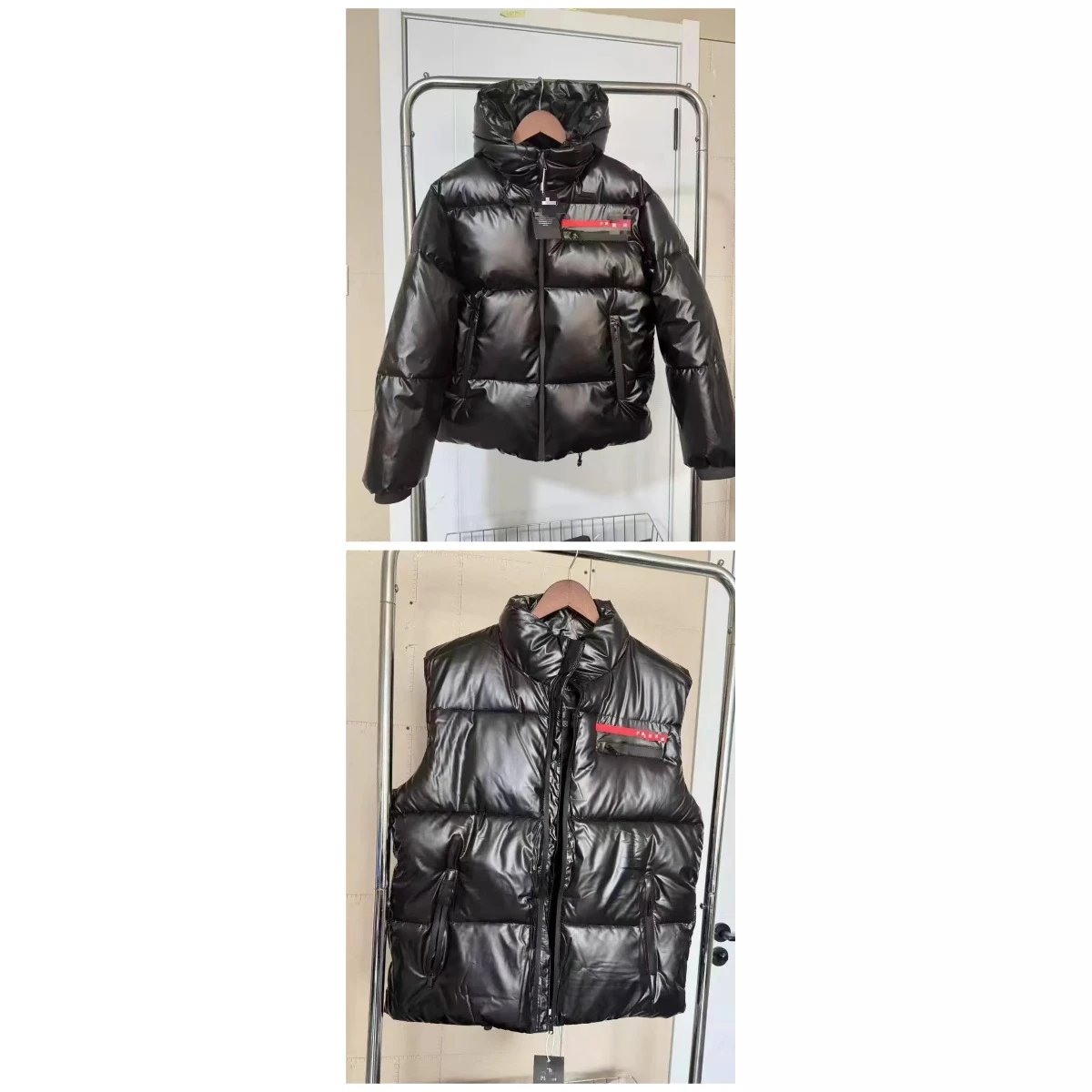 Prada puffer & vest available