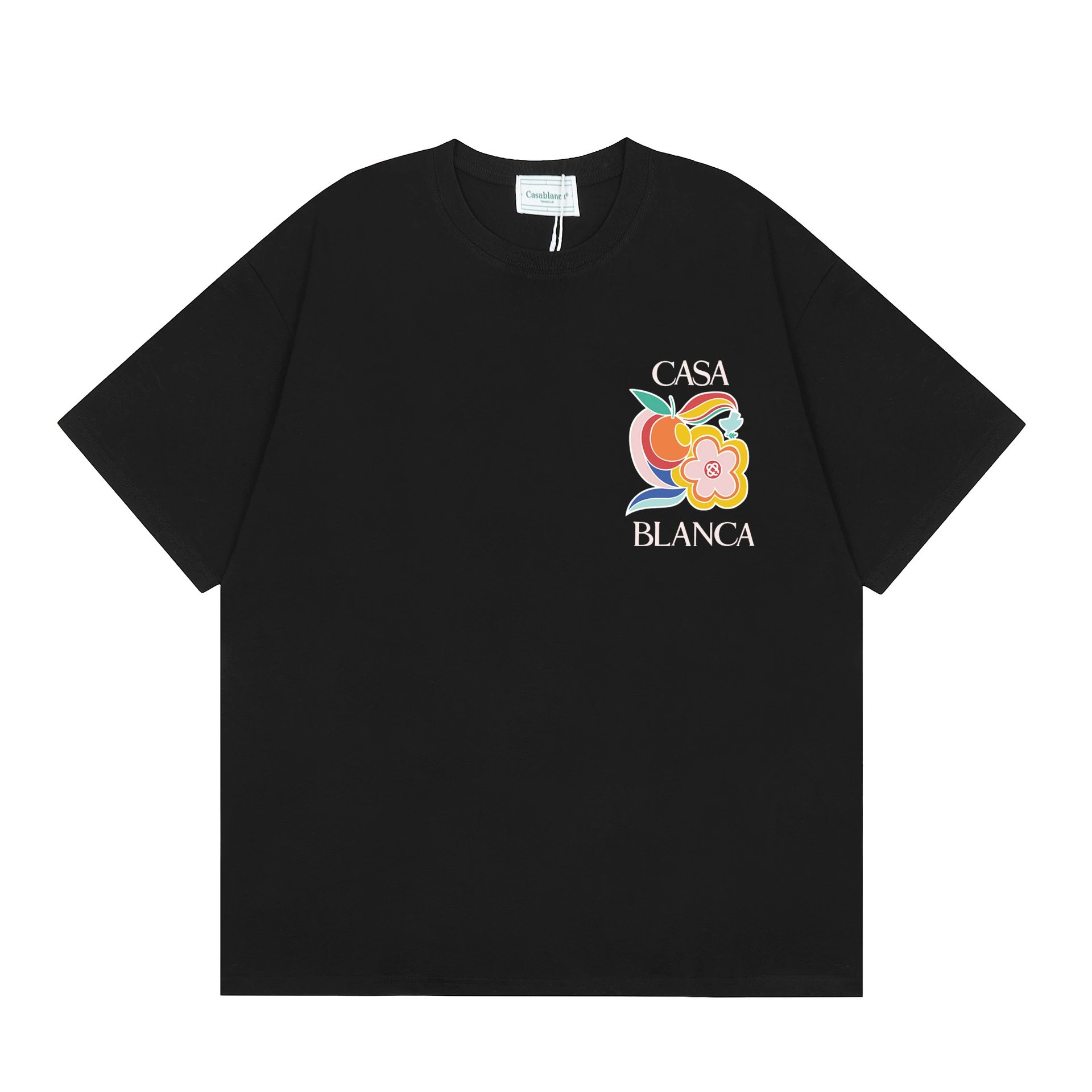 Casablanca T-shirt Casa Orange Flower Print Black