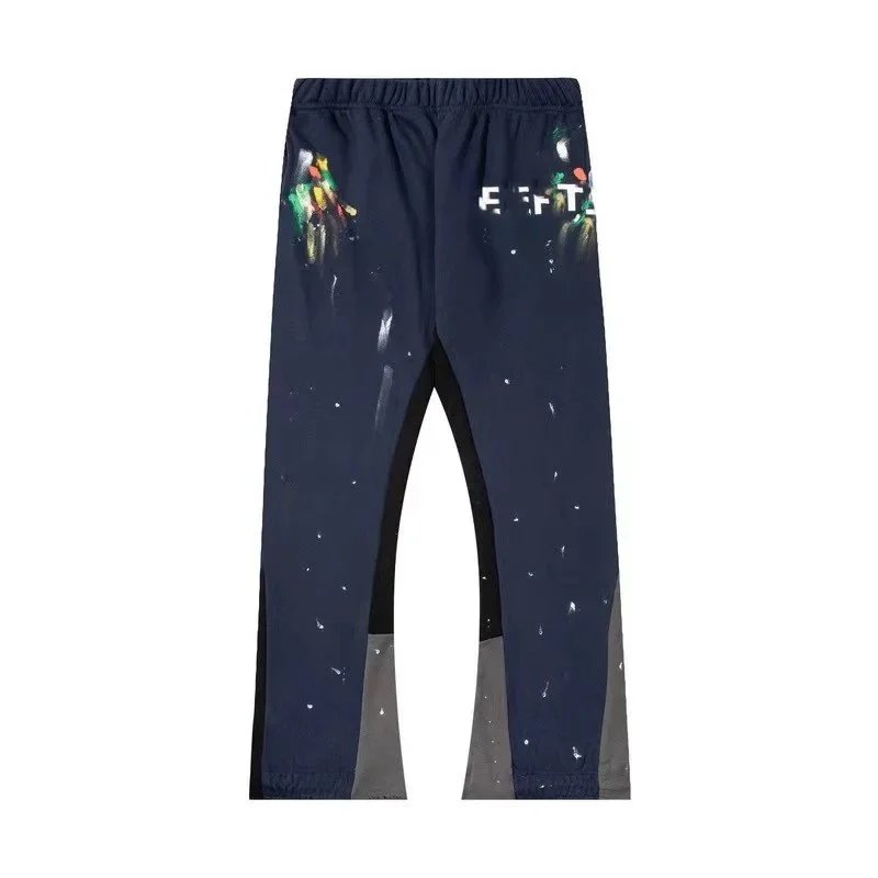 Gallery Dept. Trousers Paint-splatter sweatpants with contrast side panels and raw hems — 09