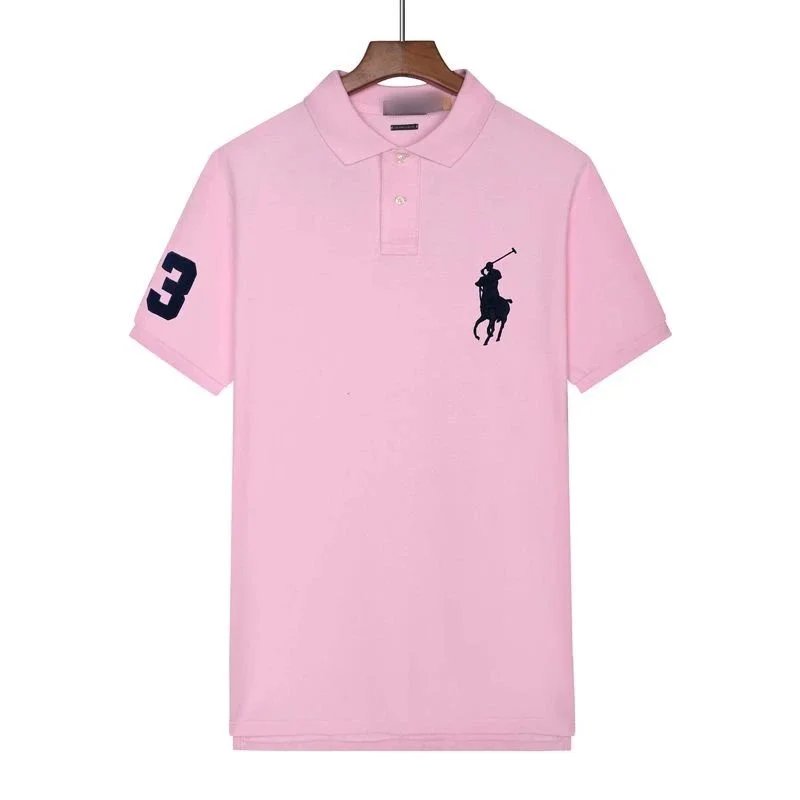 Polo Ralph Lauren Polo Ralph Lauren Pink Polo Shirt with Number 3 Sleeve Detail Pink