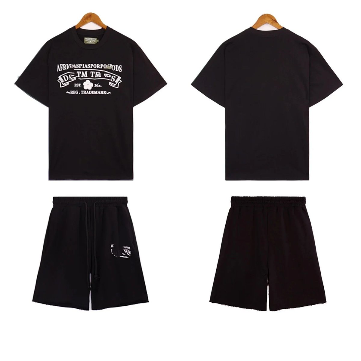 Design Flame Print Black T-Shirt and Shorts Set Casual Set product detail 19 in Litbuy spreadsheet finds
