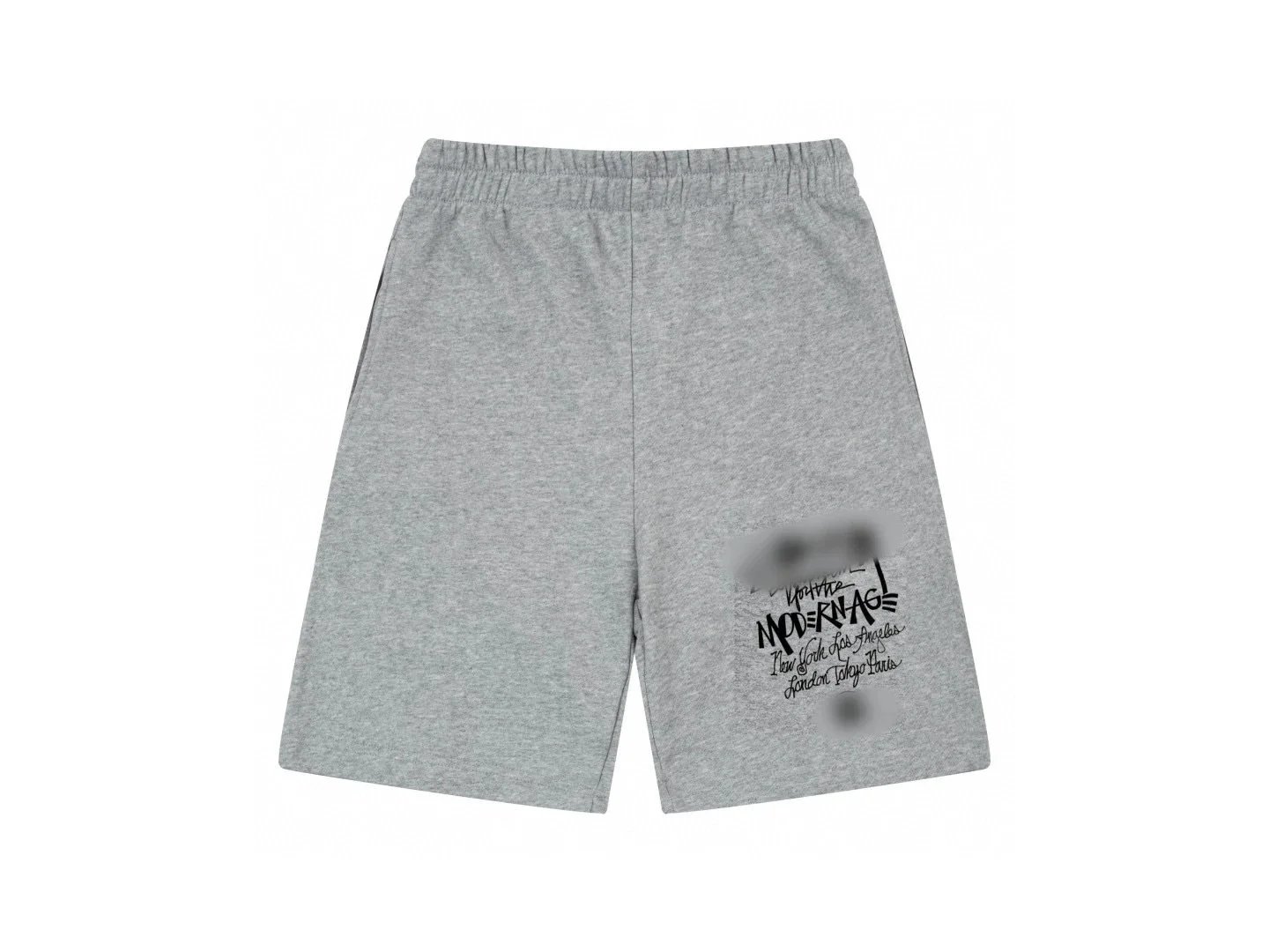 Modern Age Graphic Print Heather Gray Sweat Shorts