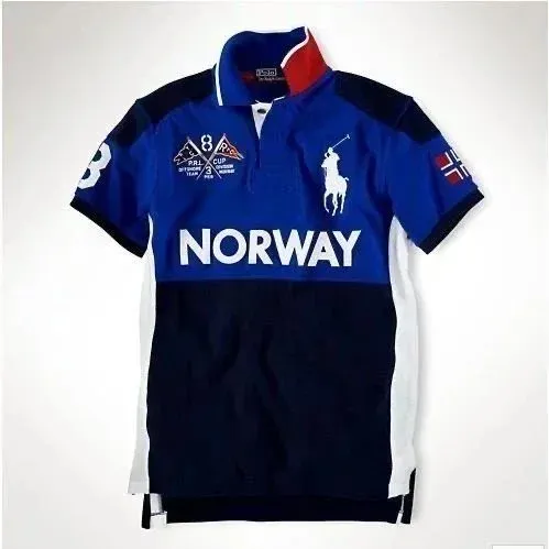 Ralph Lauren Polo Norway Navy Blue Colorblock Polo - 1