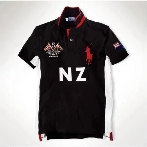 Ralph Lauren Polo Rugby New Zealand Black White Red Polo - 1