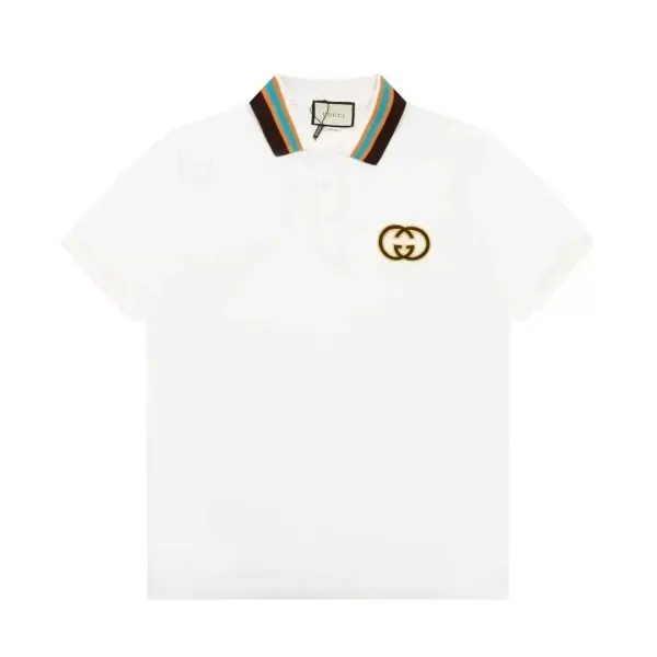 Gucci GG Embroidered Polo White - 1