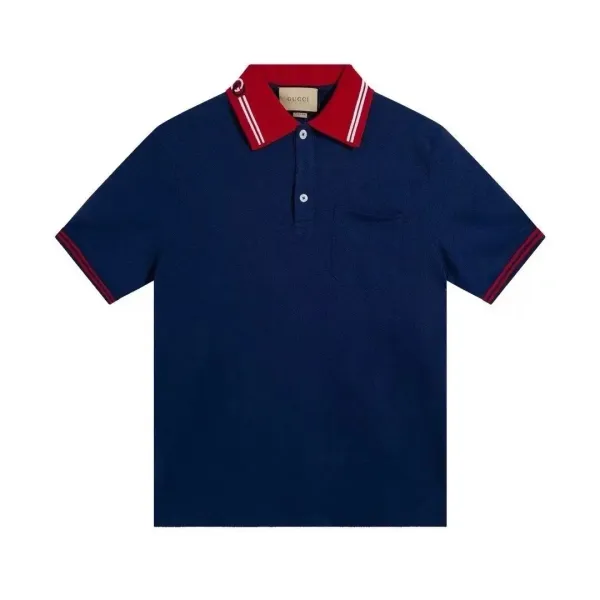 Gucci Web-Trimmed Polo Navy - 1