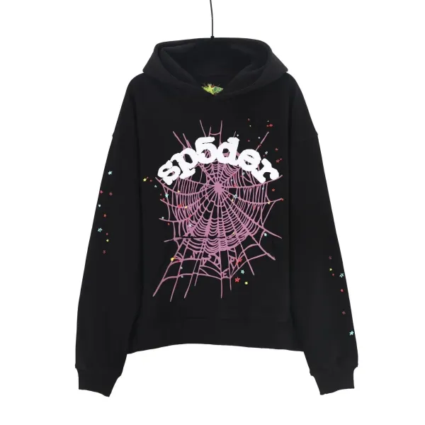 Spider Web Graphic Hoodie Black - 1