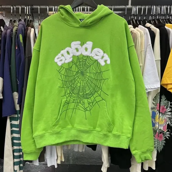 Spider Hoodie Lime Green Streetwear Graphic Hoodie - 1