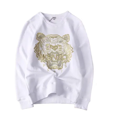 Kenzo Tiger Embroidered White Hoodie - 1