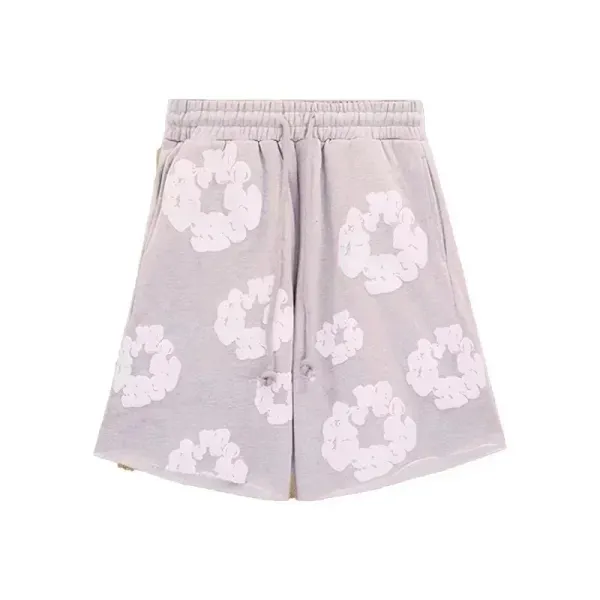 Design Scrunchie-Print Lounge Shorts Gray - 1