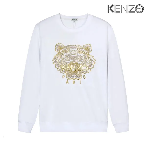 Kenzo Tiger Embroidered White Hoodie - 1