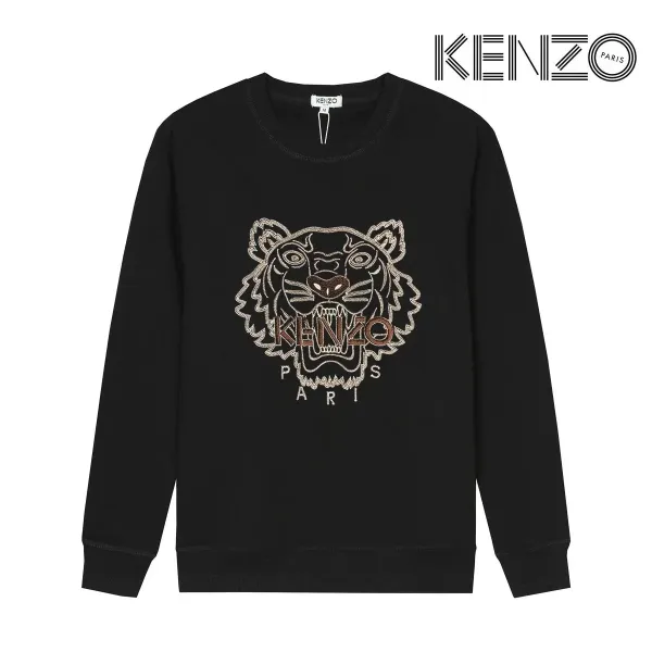 Kenzo Tiger Embroidered Black Sweatshirt - 1