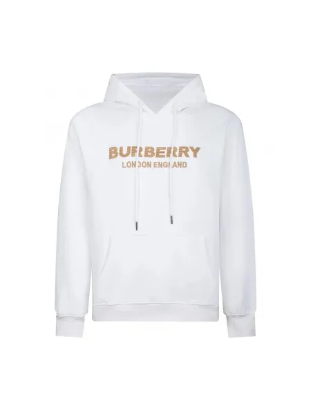 Burberry Logo Print Hoodie White - 1