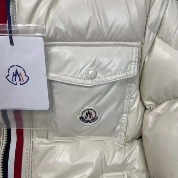 Moncler Maya Down Jacket Cream Glossy Finish Outerwear - 9