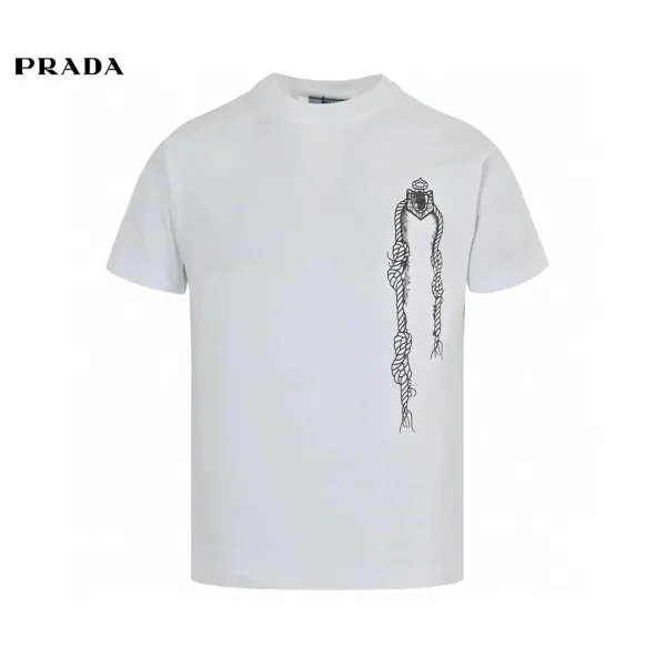 Prada Rope-Print White T-Shirt - 1