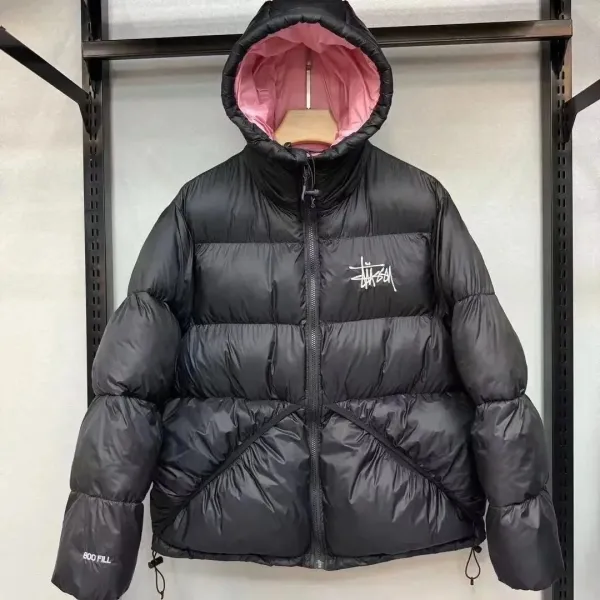 Moncler Maya Down Jacket Off-White with Red-White-Blue Stripe - 5