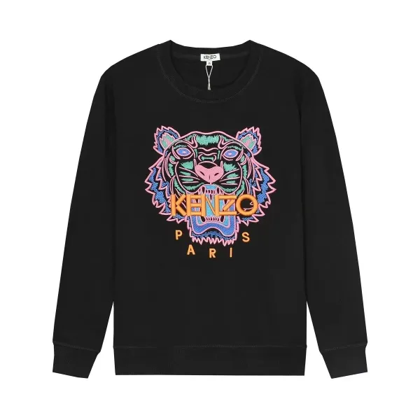 Kenzo Tiger Embroidered Black Sweatshirt - 1