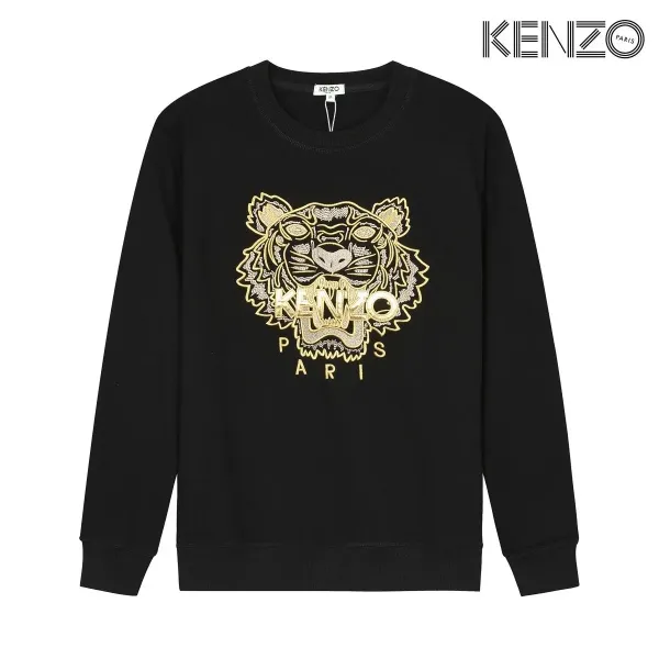 Kenzo Tiger Embroidered Black Sweatshirt - 1