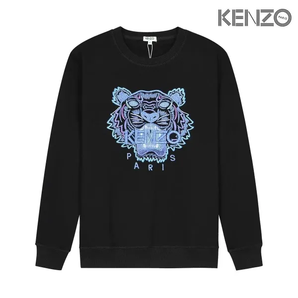 Kenzo Tiger Embroidered Black Sweatshirt - 1