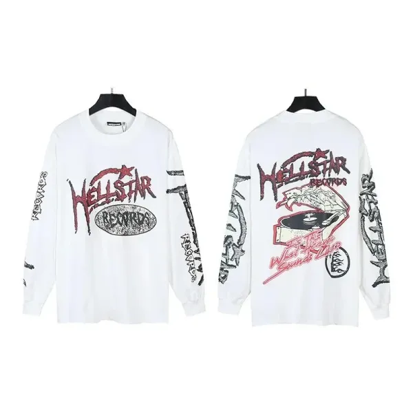 Hellstar Records Graphic Long-Sleeve T-Shirt White - 1