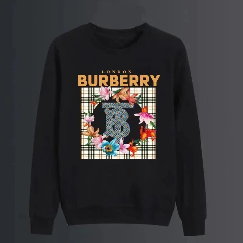 Burberry Floral Check Logo Hoodie Black - 1