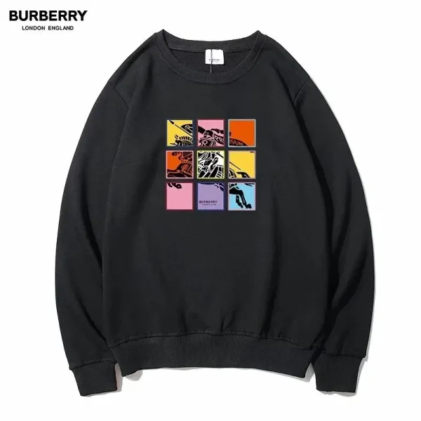 Burberry Color Grid Print Black Hoodie - 1