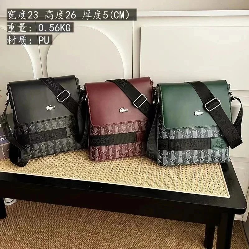 Lacoste Monogram Crossbody Bag Set in Black - 7