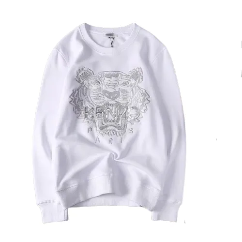 Kenzo Tiger Embroidered White Hoodie - 1