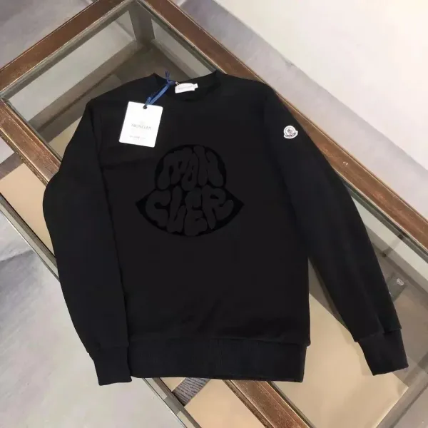 Moncler Moncler Logo Embossed Black Sweatshirt - 1