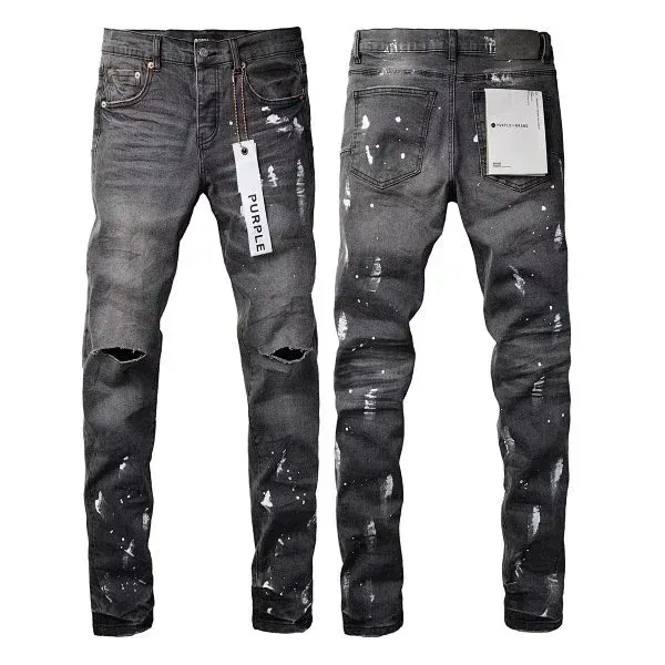 Purple Label Patchwork Distressed Slim Fit Jeans - 6