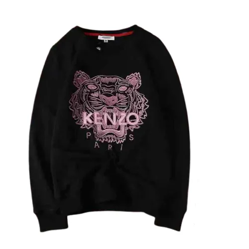 Kenzo Tiger Embroidered Black Hoodie - 1