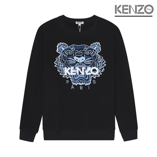 Kenzo Tiger Embroidered Black Hoodie - 1