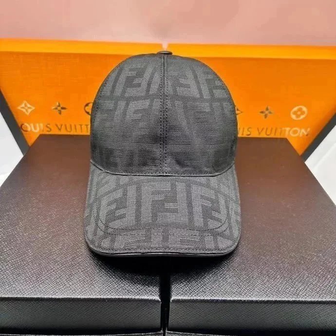 Fendi FF Logo Print Pink Baseball Cap - 8