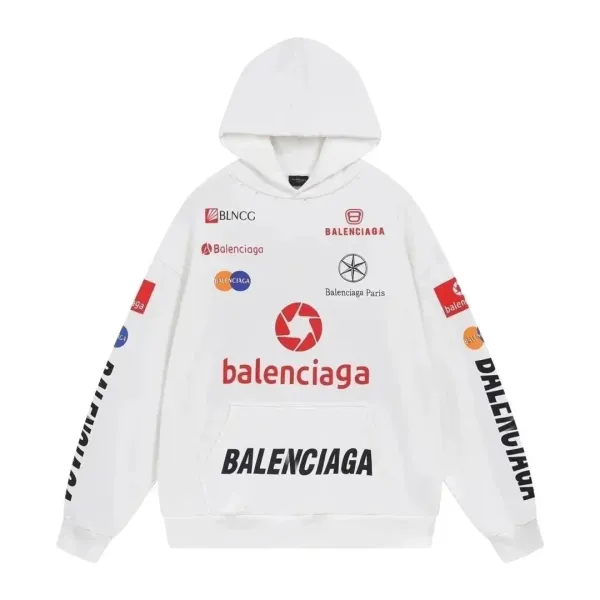Balenciaga Collegiate Hoodie White - 8