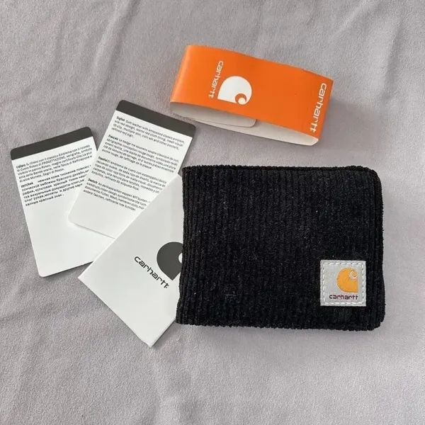 Carhartt WIP Corduroy Wallet Black Short Wallet - 1
