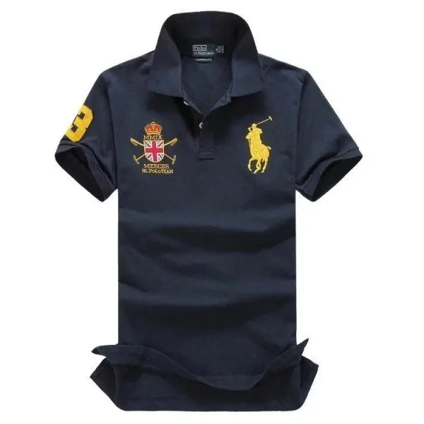 Ralph Lauren Polo Custom Fit Navy Blue Polo Shirt - 1