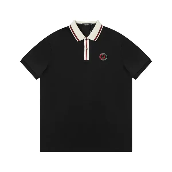 Gucci Web-Striped Collar Polo Black - 1